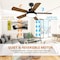 Ipower Ceiling Fan, 44 Inch, Brown Colorï¼Œ5 Blades HIFANXCEIL44WOODBLADES5 - alternate 11
